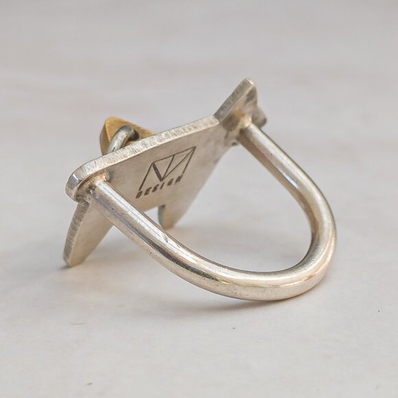 Thomas Mann “TM Design” Sterling & Brass Dog Ring w/ Kinetic Spike — Unisex, 5 - Picture 4 of 9